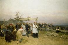 Easter Procession in Hungary-Lajos Deák-Ebner-Framed Stretched Canvas