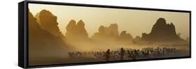 Lake Abbe, on the Border of Djibouti and Ethiopia-Nigel Pavitt-Framed Stretched Canvas