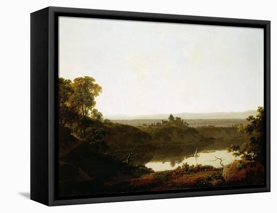 Lake Albano and Castel Gandolfo-Joseph Wright of Derby-Framed Stretched Canvas