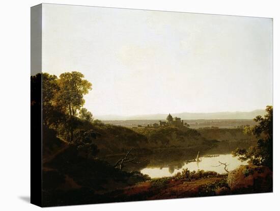 Lake Albano and Castel Gandolfo-Joseph Wright of Derby-Stretched Canvas