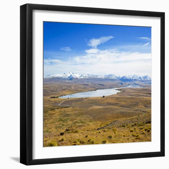 Lake Alexandrina and Snow Capped Mountains in Canterbury, South Island, New Zealand, Pacific-Matthew Williams-Ellis-Framed Photographic Print