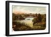 Lake and Bow Bridge in Central Park-null-Framed Giclee Print