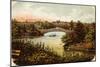 Lake and Bow Bridge in Central Park-null-Mounted Giclee Print