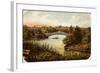 Lake and Bow Bridge in Central Park-null-Framed Giclee Print