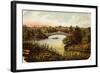 Lake and Bow Bridge in Central Park-null-Framed Giclee Print