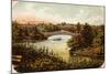 Lake and Bow Bridge in Central Park-null-Mounted Giclee Print