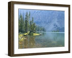 Lake and Conifers Below Cliffs, Brown Duck Mountain, High Uintas Wilderness, Ashley National Forest-Scott T^ Smith-Framed Photographic Print
