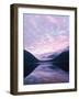 Lake and misty mountains at sunset, Allgau, Germany-Herbert Kehrer-Framed Photographic Print