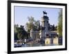 Lake and Monument at Park, Parque Del Buen Retiro (Parque Del Retiro), Retiro, Madrid, Spain-Richard Nebesky-Framed Photographic Print