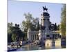 Lake and Monument at Park, Parque Del Buen Retiro (Parque Del Retiro), Retiro, Madrid, Spain-Richard Nebesky-Mounted Photographic Print