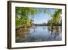 Lake and Moon Embracing Pavilion in Jade Spring Park-Andreas Brandl-Framed Photographic Print