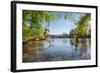 Lake and Moon Embracing Pavilion in Jade Spring Park-Andreas Brandl-Framed Photographic Print