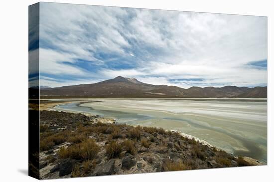 Lake and mountain landscape, Macaya, Bolivia-Anthony Asael-Stretched Canvas