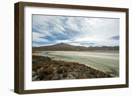 Lake and mountain landscape, Macaya, Bolivia-Anthony Asael-Framed Photographic Print
