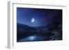 Lake and Mountains at Night Against Starry Sky, Pirin National Park, Bulgaria-null-Framed Photographic Print