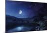 Lake and Mountains at Night Against Starry Sky, Pirin National Park, Bulgaria-null-Mounted Photographic Print