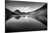 Lake and Mountains BW-Tom Quartermaine-Stretched Canvas