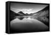 Lake and Mountains BW-Tom Quartermaine-Framed Stretched Canvas