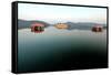 Lake and Palace on Amber's Road, Jaipur, Rajasthan, India, Asia-Godong-Framed Stretched Canvas