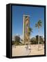 Lake and Skyline of Rainbow Tower of Hilton's Waikiki Village in Waikiki Beach, Honolulu, Hawaii-Bill Bachmann-Framed Stretched Canvas