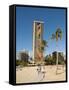 Lake and Skyline of Rainbow Tower of Hilton's Waikiki Village in Waikiki Beach, Honolulu, Hawaii-Bill Bachmann-Framed Stretched Canvas