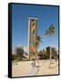 Lake and Skyline of Rainbow Tower of Hilton's Waikiki Village in Waikiki Beach, Honolulu, Hawaii-Bill Bachmann-Framed Stretched Canvas