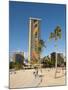 Lake and Skyline of Rainbow Tower of Hilton's Waikiki Village in Waikiki Beach, Honolulu, Hawaii-Bill Bachmann-Mounted Photographic Print