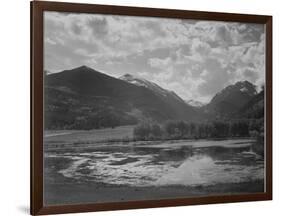 Lake And Trees In Foreground Mt, Clouds In Background "In Rocky Mt NP" Colorado 1933-1942-Ansel Adams-Framed Art Print