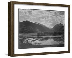 Lake And Trees In Foreground Mt, Clouds In Background "In Rocky Mt NP" Colorado 1933-1942-Ansel Adams-Framed Art Print