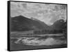Lake And Trees In Foreground Mt, Clouds In Background "In Rocky Mt NP" Colorado 1933-1942-Ansel Adams-Framed Stretched Canvas