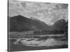 Lake And Trees In Foreground Mt, Clouds In Background "In Rocky Mt NP" Colorado 1933-1942-Ansel Adams-Stretched Canvas