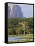 Lake and View of Elephant Rock in Late Afternoon, Yala National Park, Sri Lanka, Asia-Peter Barritt-Framed Stretched Canvas