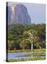 Lake and View of Elephant Rock in Late Afternoon, Yala National Park, Sri Lanka, Asia-Peter Barritt-Stretched Canvas