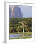 Lake and View of Elephant Rock in Late Afternoon, Yala National Park, Sri Lanka, Asia-Peter Barritt-Framed Photographic Print