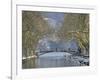 Lake Annecy and Boats on Canal Du Vasse-Walter Bibikow-Framed Photographic Print