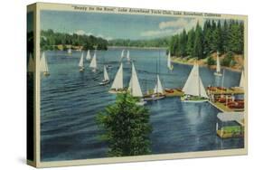 Lake Arrowhead, CA Yacht Club Racing - Lake Arrowhead, CA-Lantern Press-Stretched Canvas