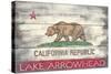 Lake Arrowhead, California - Barnwood State Flag-Lantern Press-Stretched Canvas