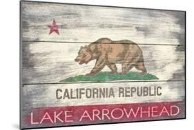 Lake Arrowhead, California - Barnwood State Flag-Lantern Press-Mounted Art Print
