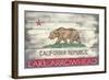 Lake Arrowhead, California - Barnwood State Flag-Lantern Press-Framed Art Print