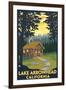 Lake Arrowhead, California -Cabin in the Woods-Lantern Press-Framed Art Print