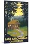 Lake Arrowhead, California -Cabin in the Woods-Lantern Press-Mounted Art Print
