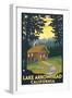 Lake Arrowhead, California -Cabin in the Woods-Lantern Press-Framed Art Print