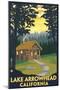 Lake Arrowhead, California -Cabin in the Woods-Lantern Press-Mounted Art Print