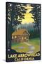 Lake Arrowhead, California -Cabin in the Woods-Lantern Press-Stretched Canvas