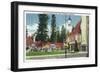 Lake Arrowhead, California - Exterior View of the Lake Arrowhead Lodge, c.1949-Lantern Press-Framed Art Print