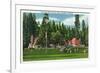 Lake Arrowhead, California - Exterior View of the North Shore Tavern, c.1949-Lantern Press-Framed Art Print