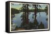 Lake Arrowhead, California - View From Emerald Bay-Lantern Press-Framed Stretched Canvas