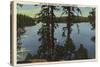 Lake Arrowhead, California - View From Emerald Bay-Lantern Press-Stretched Canvas