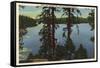 Lake Arrowhead, California - View From Emerald Bay-Lantern Press-Framed Stretched Canvas