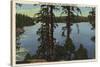 Lake Arrowhead, California - View From Emerald Bay-Lantern Press-Stretched Canvas